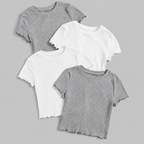 Polos Basicos Rib top Manga Urbion Rib Pack x4