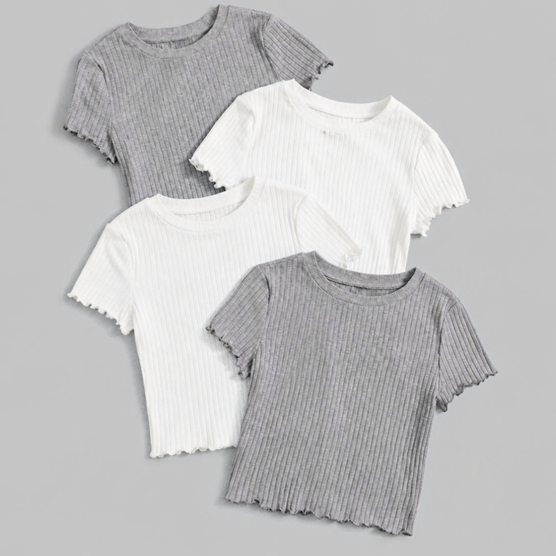 Polos Basicos Rib top Manga Urbion Rib Pack x4