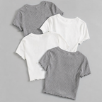 Polos Basicos Rib top Manga Urbion Rib Pack x4