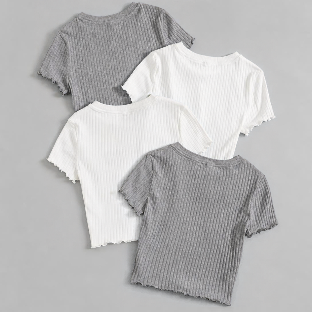 Polos Basicos Rib top Manga Urbion Rib Pack x4