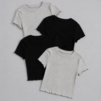 Polos Basicos Rib top Manga Urbion Rib Pack x4