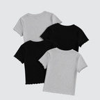 Polos Basicos Rib top Manga Urbion Rib Pack x4