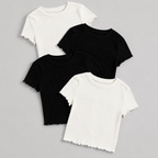 Polos Basicos Rib top Manga Urbion Rib Pack x4