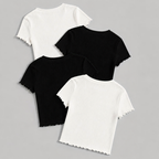 Polos Basicos Rib top Manga Urbion Rib Pack x4