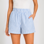 Short Verano Lino Rayas con Bolsillos