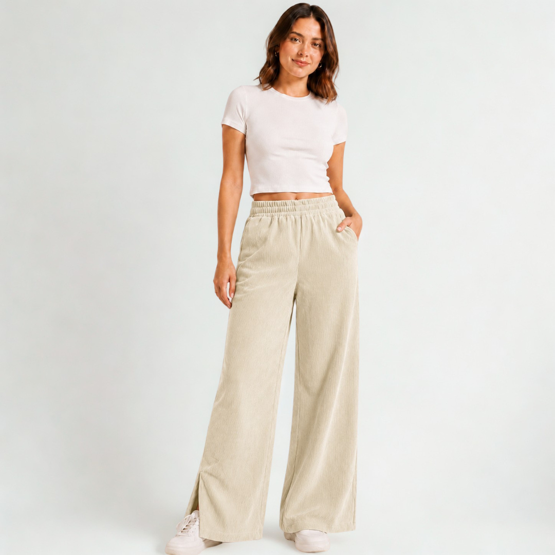 Pantalón Corduroy con Abertura