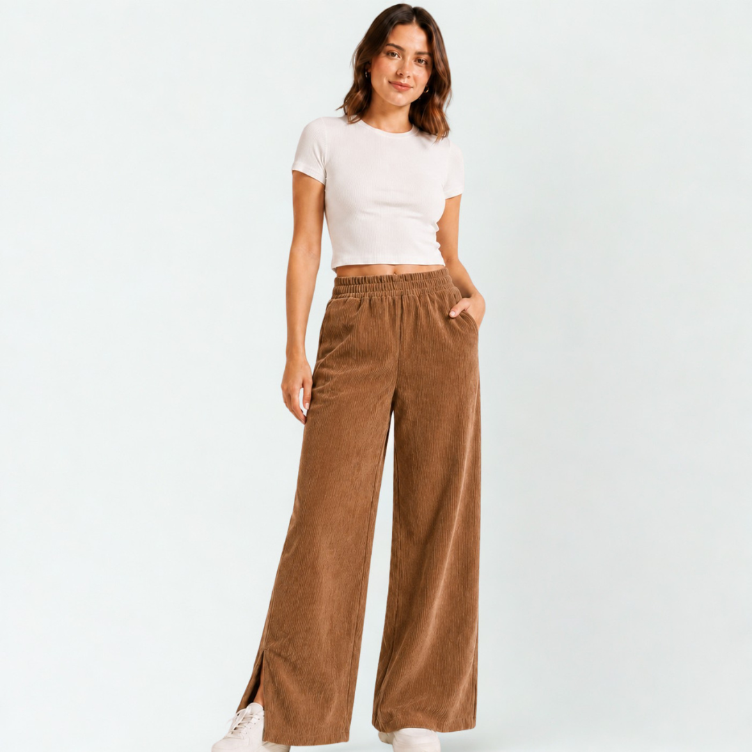 Pantalón Corduroy con Abertura