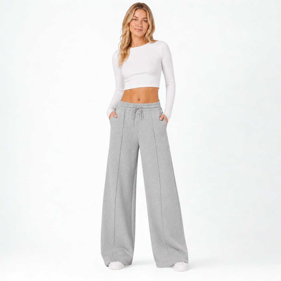 Pantalón Palazzo de Franela Ajustable Mujer
