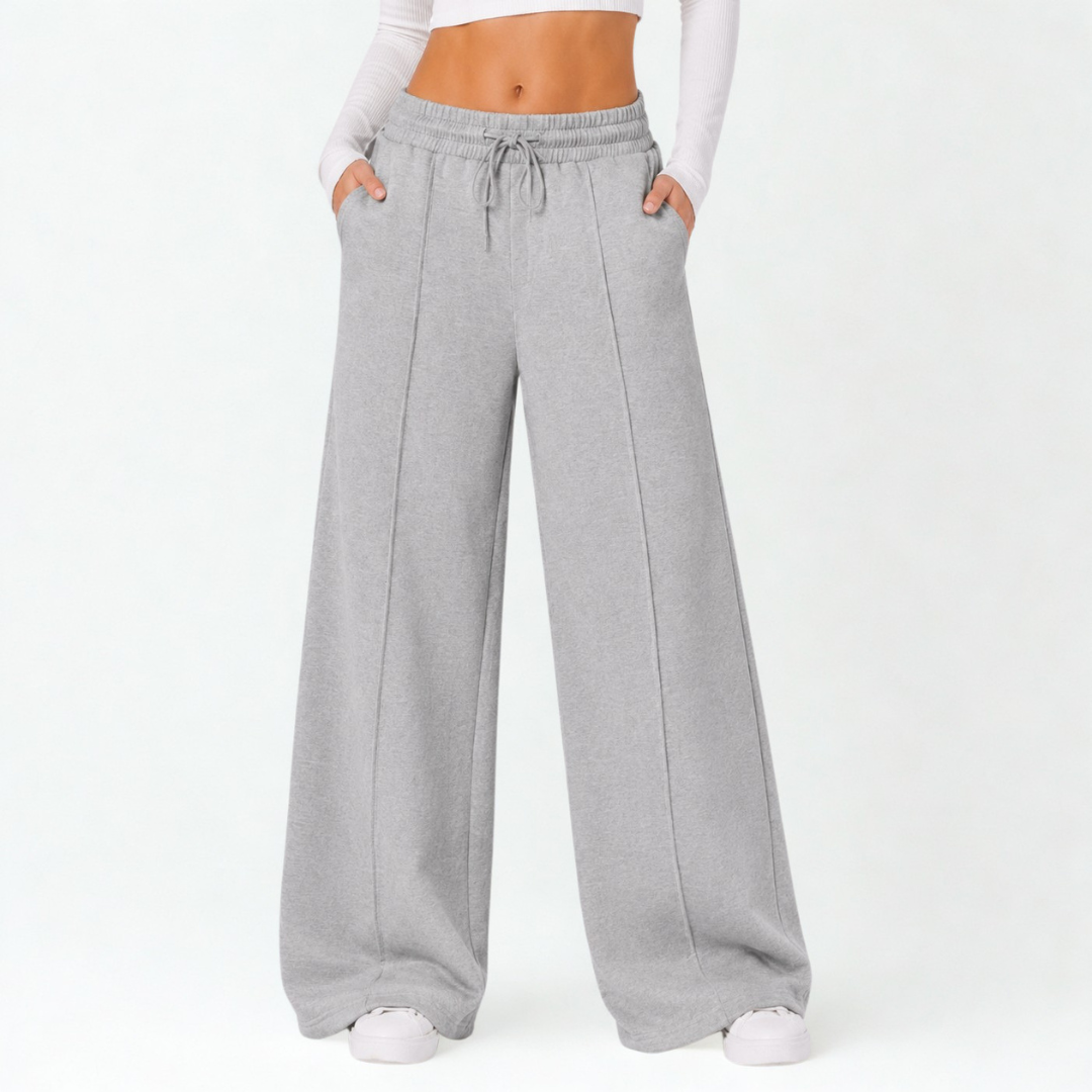 Pantalón Palazzo de Franela Ajustable Mujer