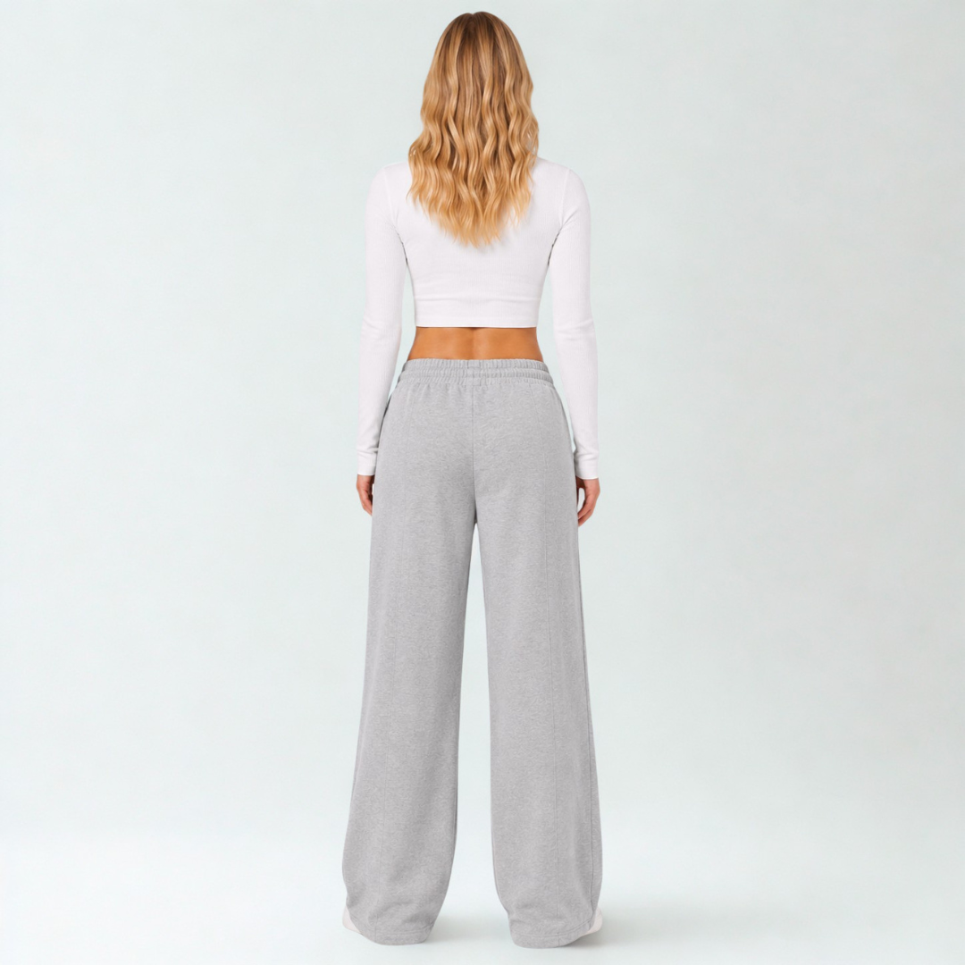 Pantalón Palazzo de Franela Ajustable Mujer