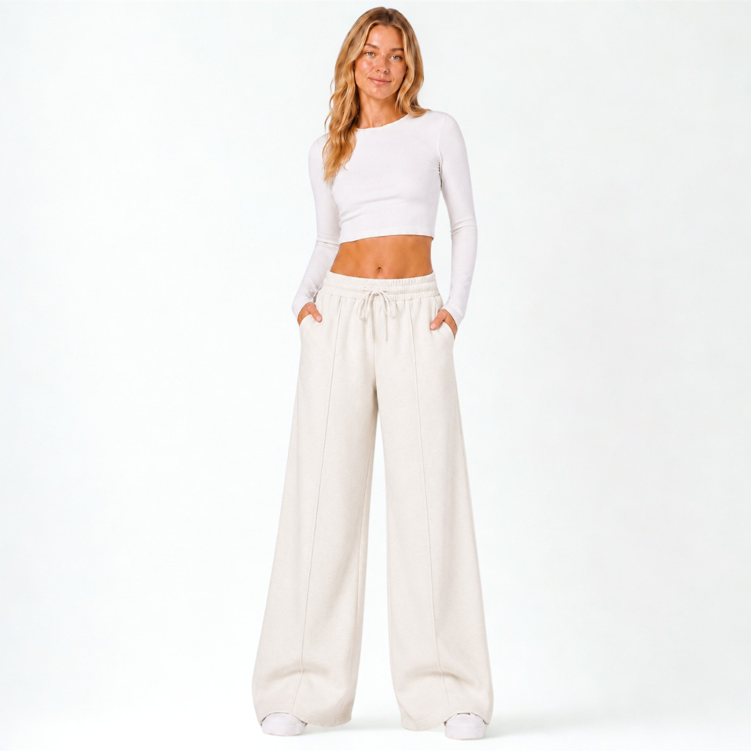 Pantalón Palazzo de Franela Ajustable Mujer