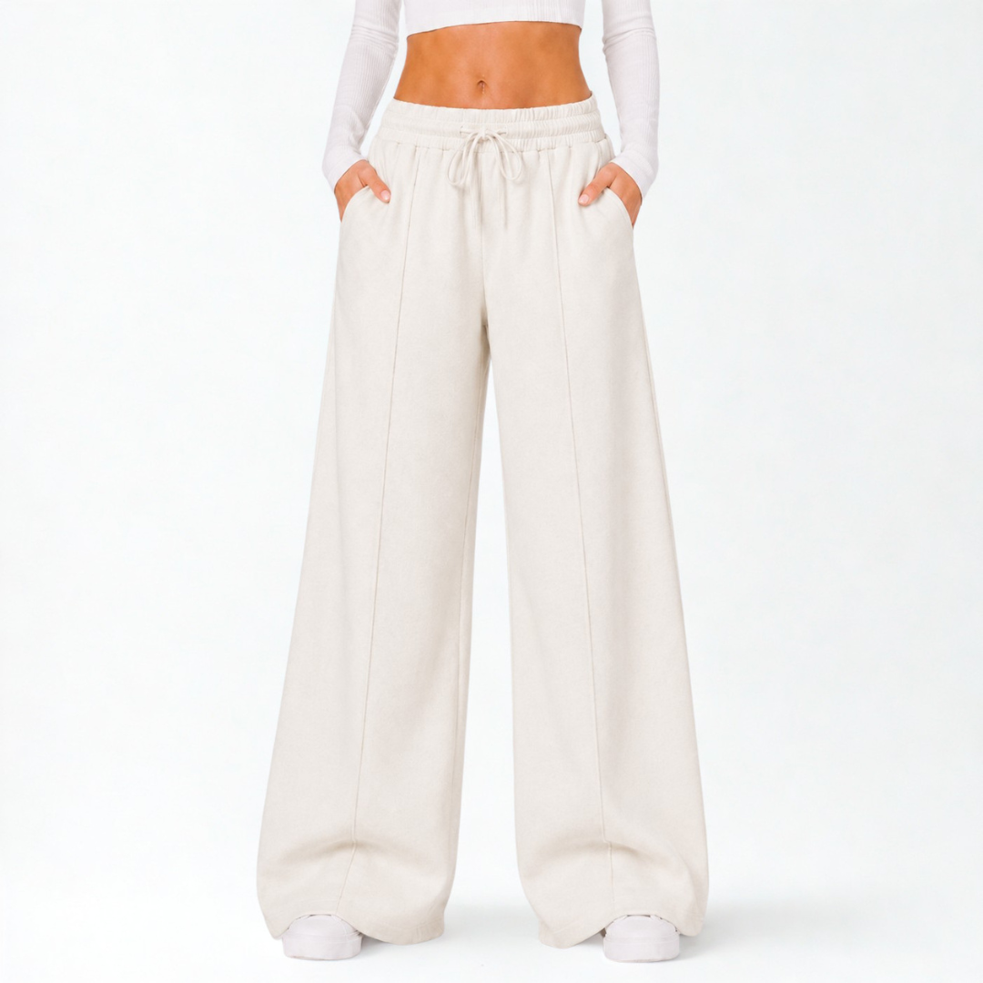 Pantalón Palazzo de Franela Ajustable Mujer