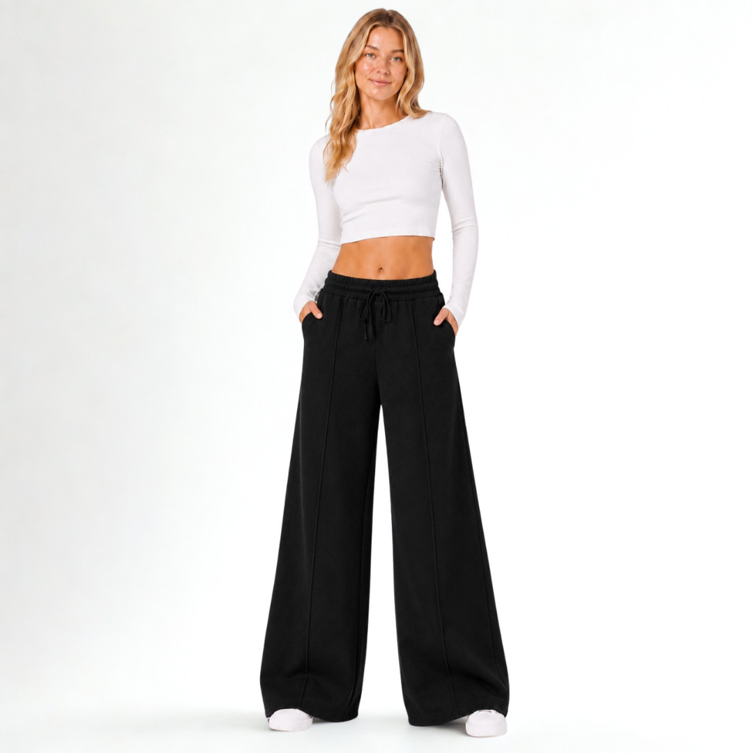 Pantalón Palazzo de Franela Ajustable Mujer