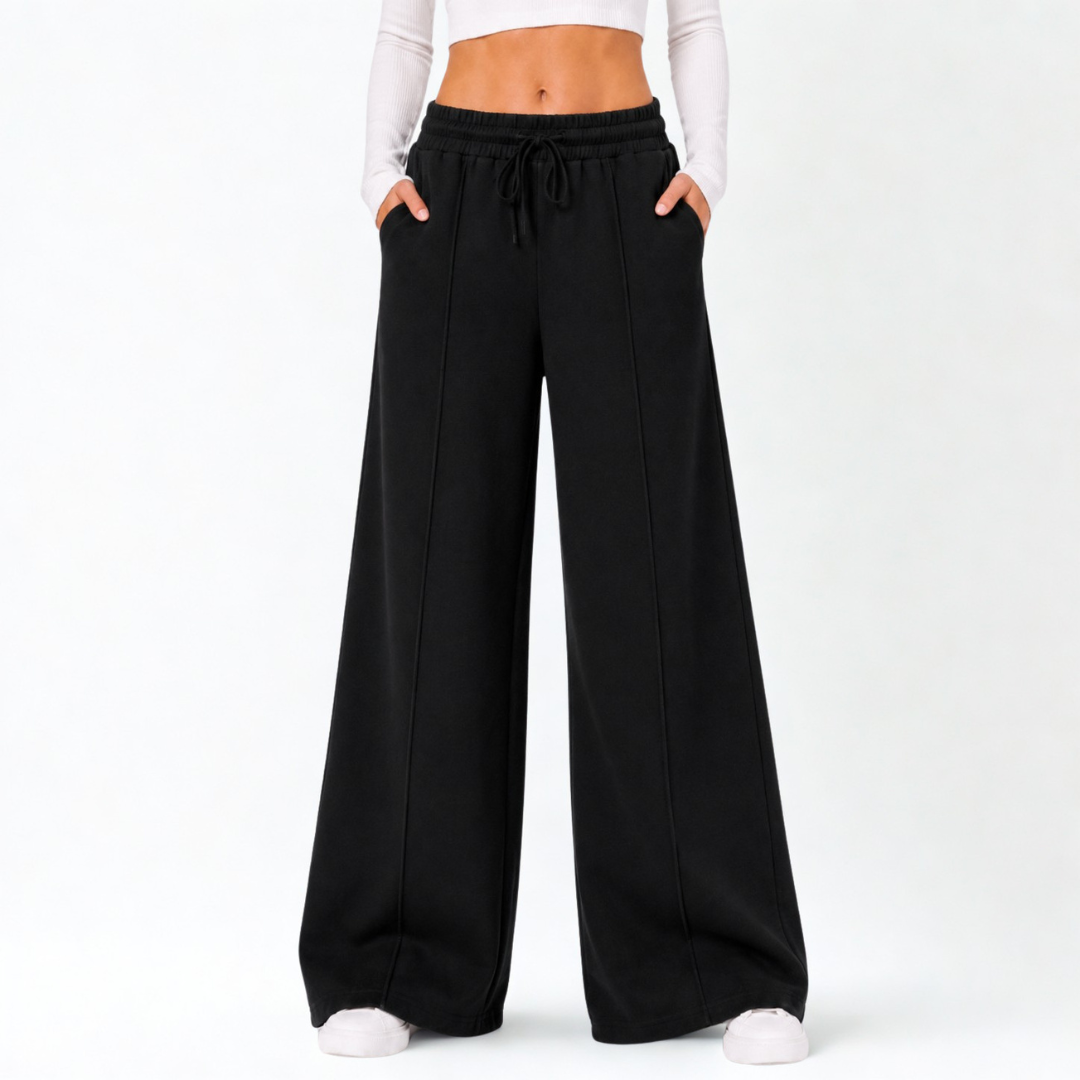Pantalón Palazzo de Franela Ajustable Mujer