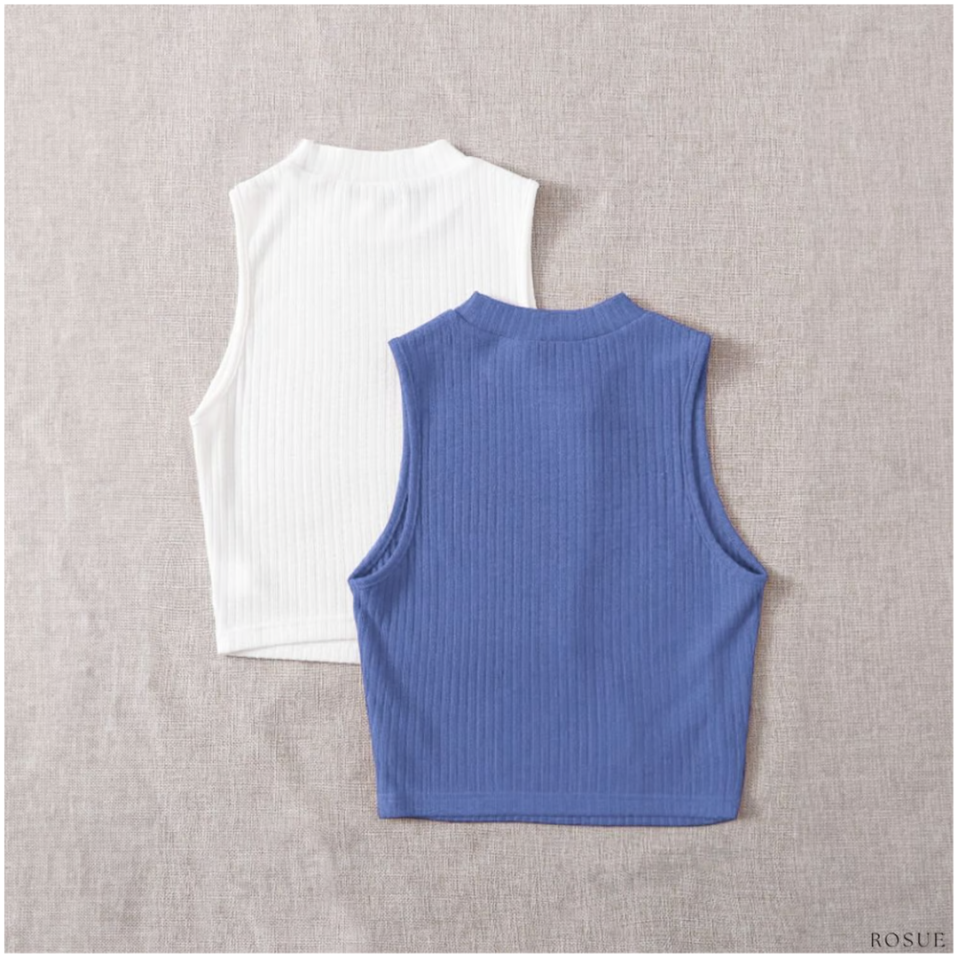 Polos básicos Top RIB Americano Pack x2