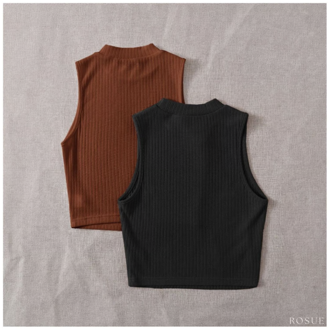 Polos básicos Top RIB Americano Pack x2