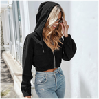 Casaca De Mujer Corduroy Estilo Crop Con Capucha
