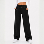 Pantalón Buzo Corte Recto de Franela con Bolsillos Mujer