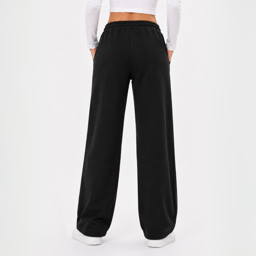 Pantalón Buzo Corte Recto de Franela con Bolsillos Mujer