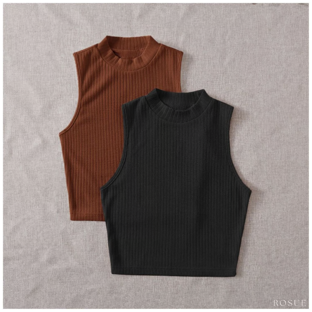 Polos básicos Top RIB Americano Pack x2