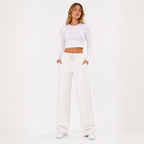 Pantalón Buzo Corte Recto de Franela con Bolsillos Mujer