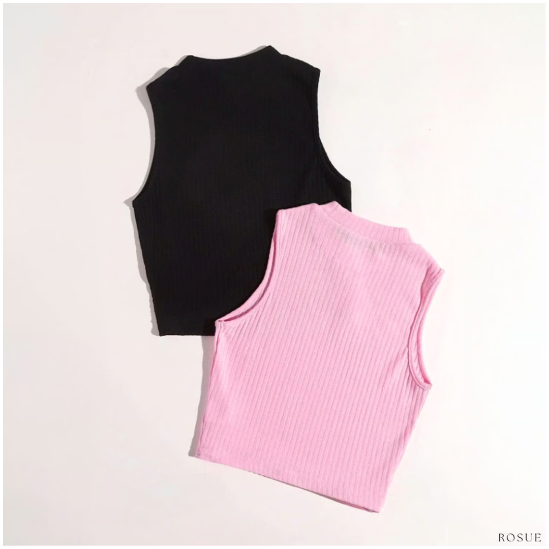 Polos básicos Top RIB Americano Pack x2